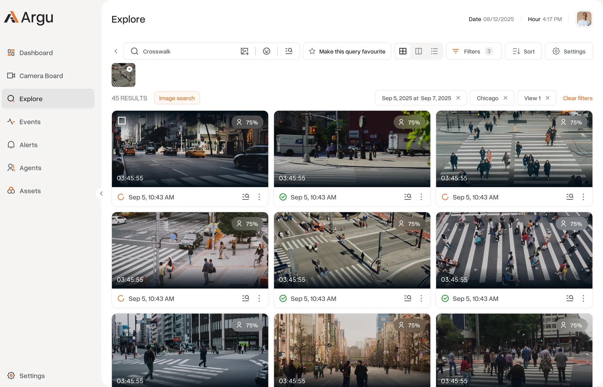Searching across the camera network