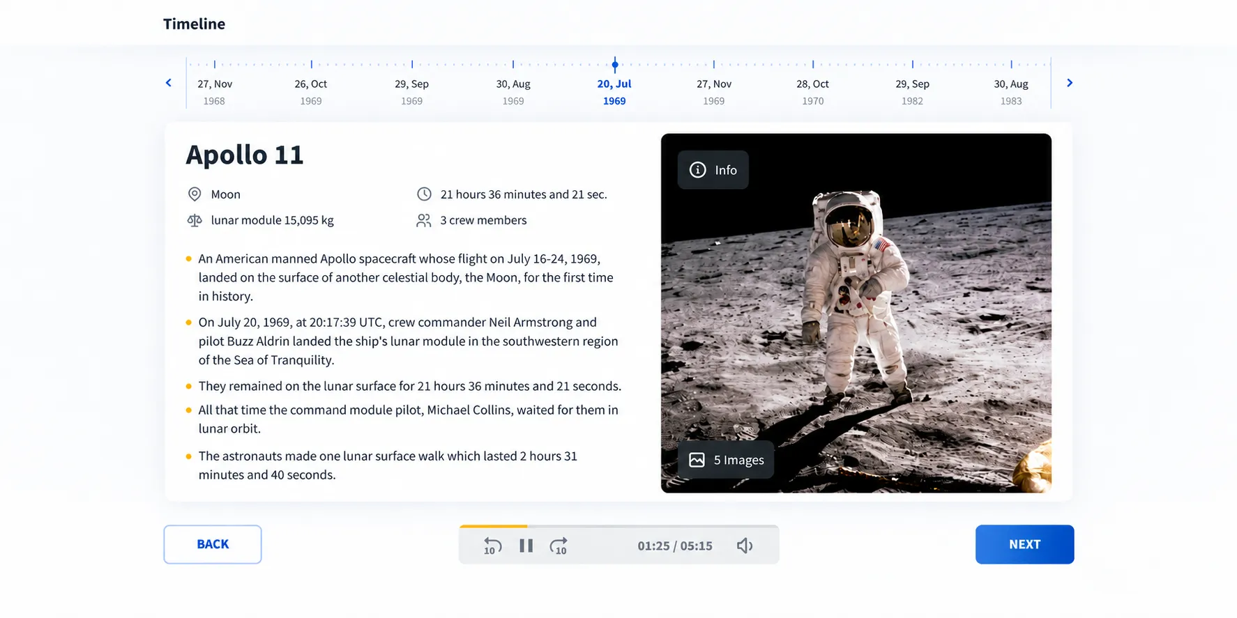 A timeline activity