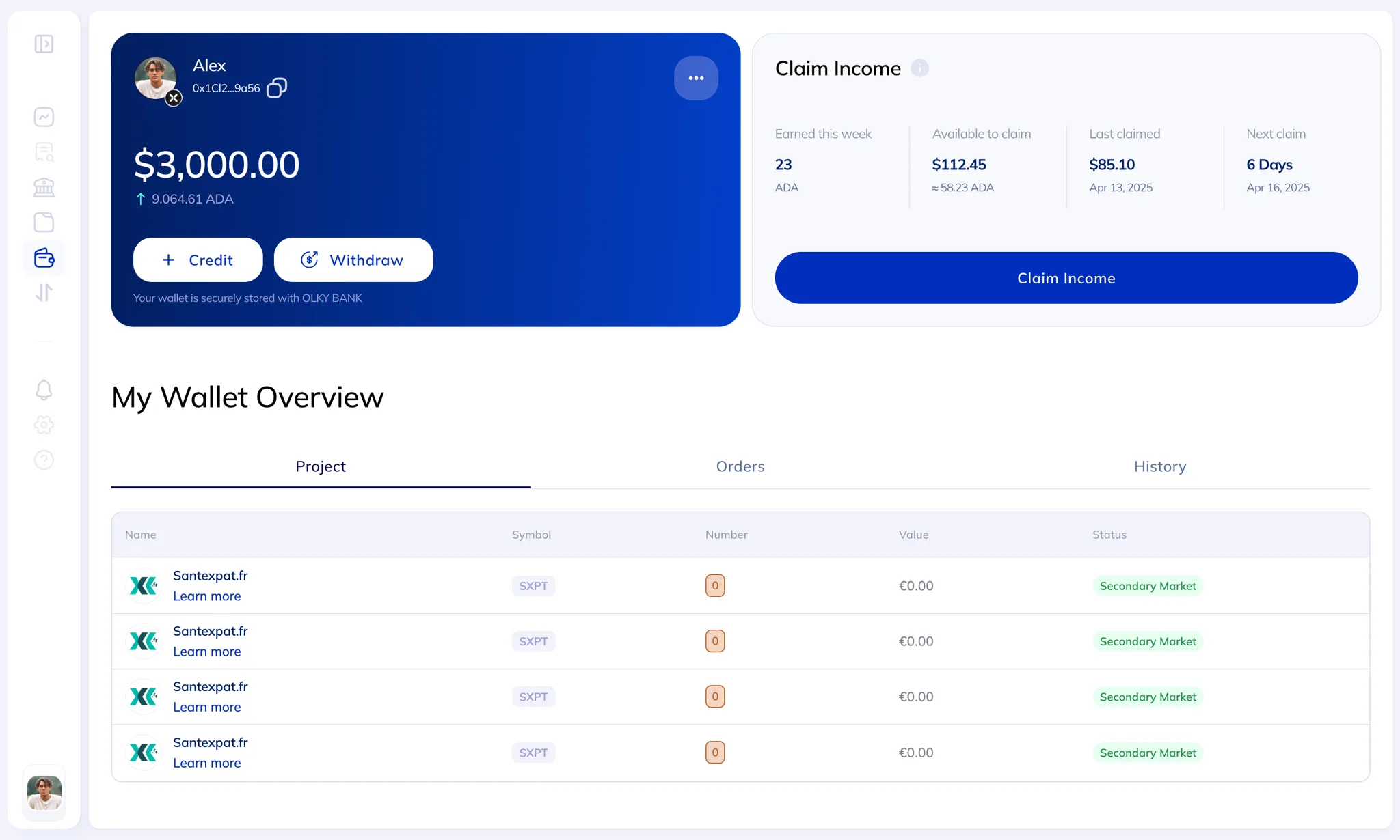 The Fragma investor wallet