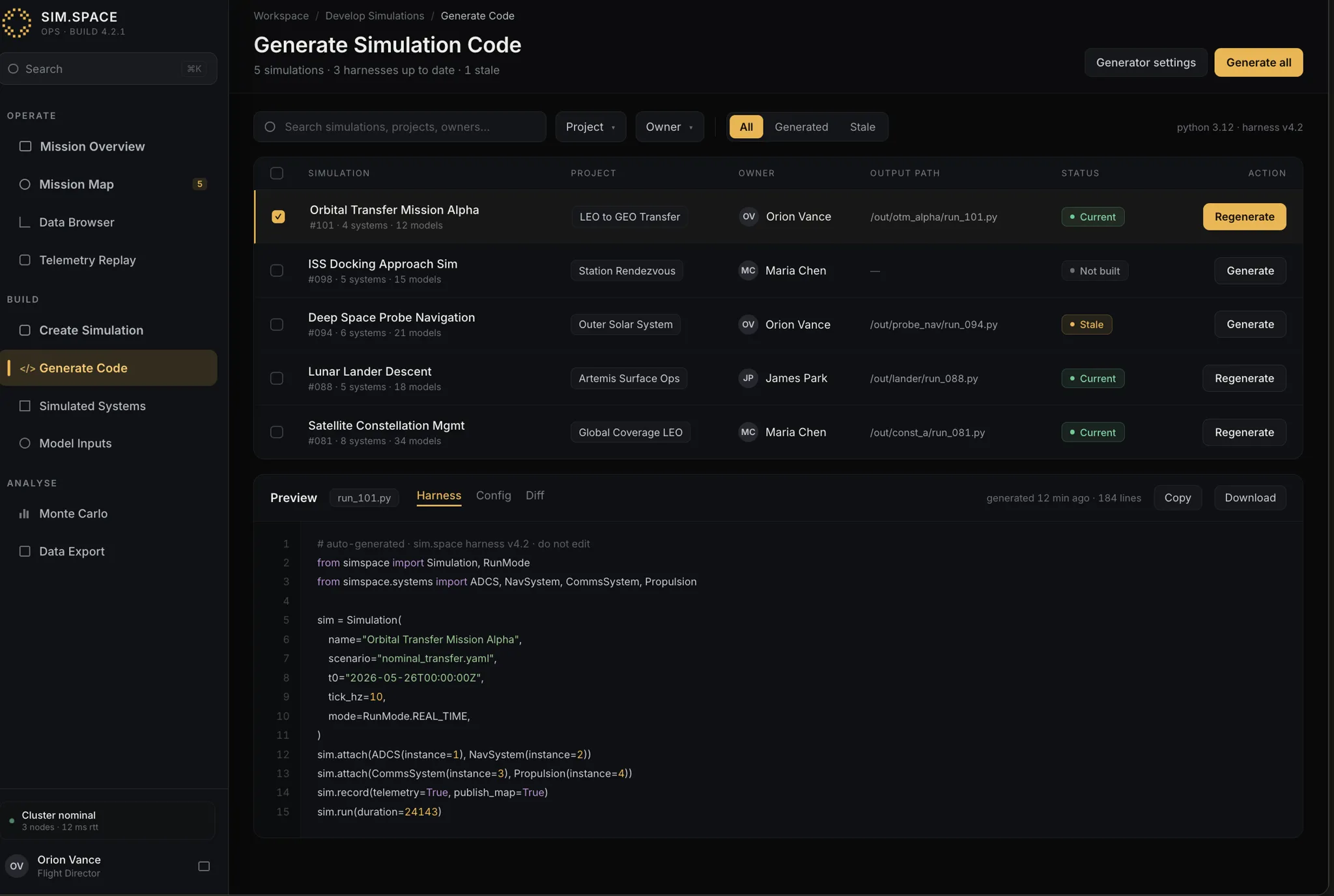 Generate simulation deployment code