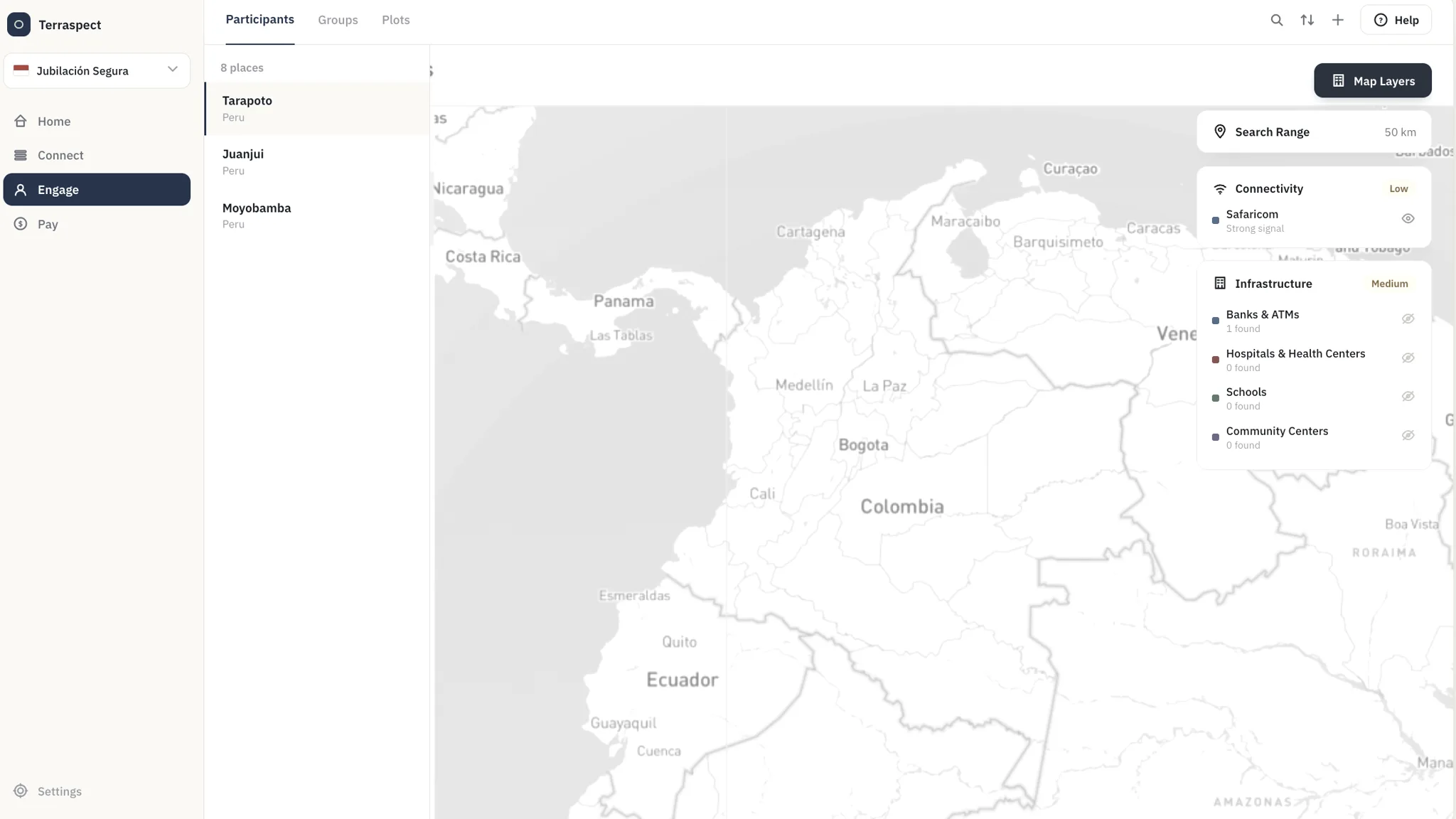 The Terraspect location map